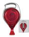 Translucent Red Proreel (Carabiner Style) W/ Card Clip & Belt Clip.