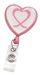 Pink Badge Reel W/ Domed Awareness Label, Clear Vinly Strap & Swivel Spring Clip.