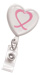 White Badge Reel W/ Domed Awareness Label, Clear Vinly Strap & Swivel Spring Clip.