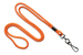 Orange Round 1/8" (3 Mm) Standard Lanyard W/ Black-Oxidized Swivel Hook